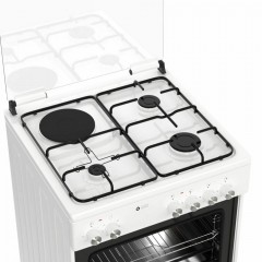 Thermogatz TGS 3511 WH Κουζίνα 60lt με Εστίες Υγραερίου & Ρεύματος Π60εκ. Λευκή